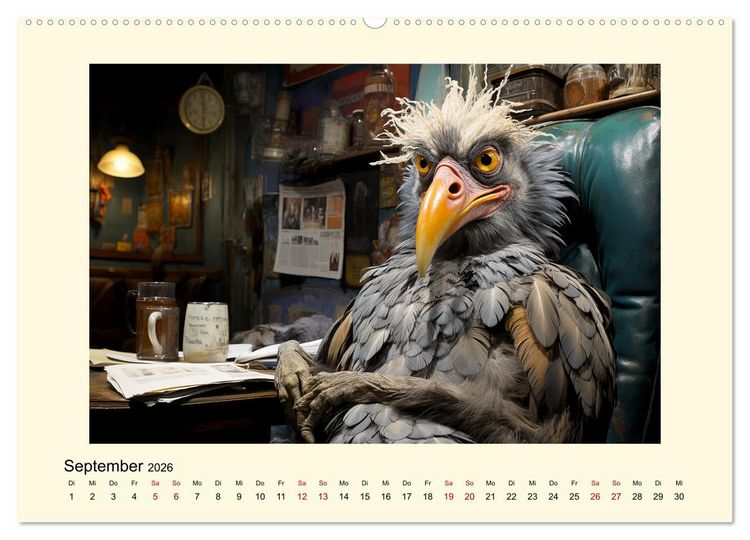 Produktbild: Verr&uuml;ckte H&uuml;hner (hochwertiger Premium Wandkalender 2026 DIN A2 quer), Kunstdruck in Hochglanz