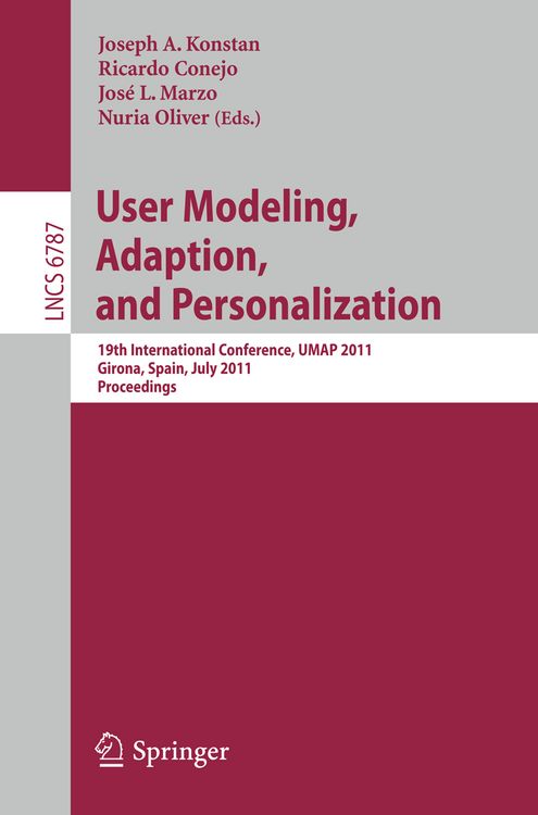 Produktbild: User Modeling, Adaptation and Personalization