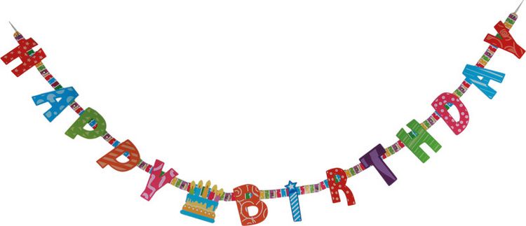Produktbild: OUT OF THE BLUE Text-Girlande Happy Birthday Torte