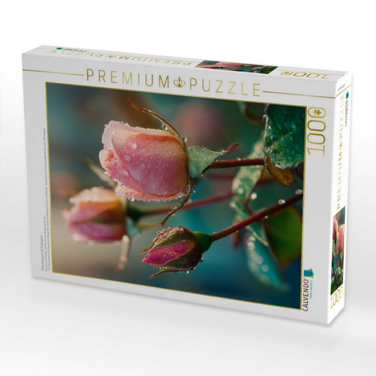 Produktbild: CALVENDO Puzzle Rosenknospen mit Tautropfen | 1000 Teile Lege-Gr&ouml;&szlig;e 64x48cm Foto-Puzzle f&uuml;r gl&uuml;ckliche Stunden