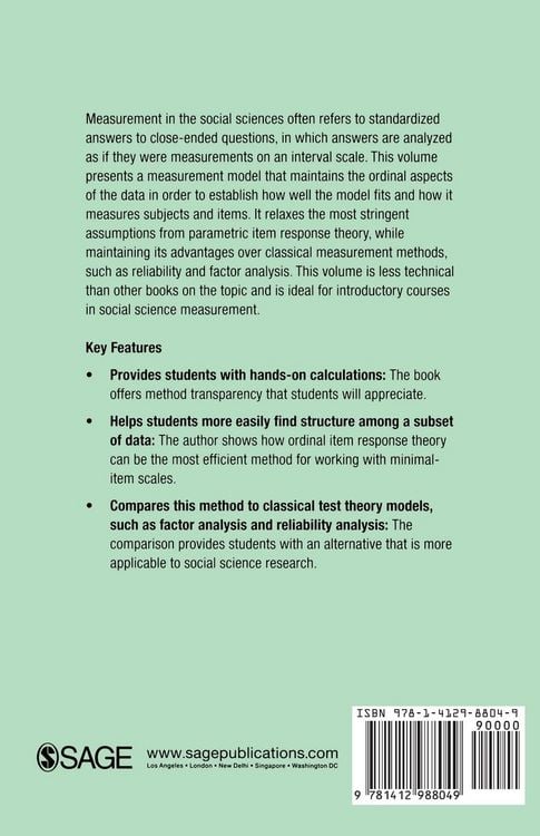 Produktbild: Ordinal Item Response Theory
