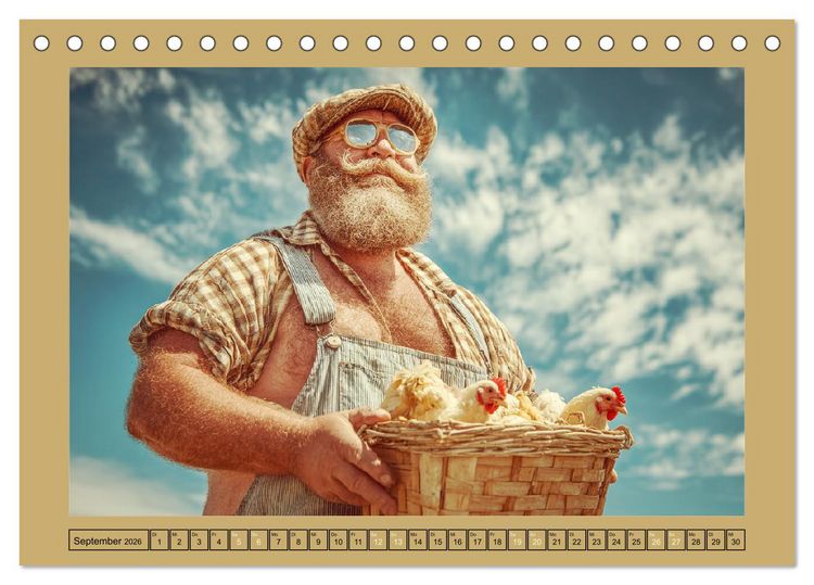 Produktbild: Die H&uuml;hnerhelden. Witz und Charme mit M&auml;nnern, die Eier haben (Tischkalender 2026 DIN A5 quer), CALVENDO Monatskalender