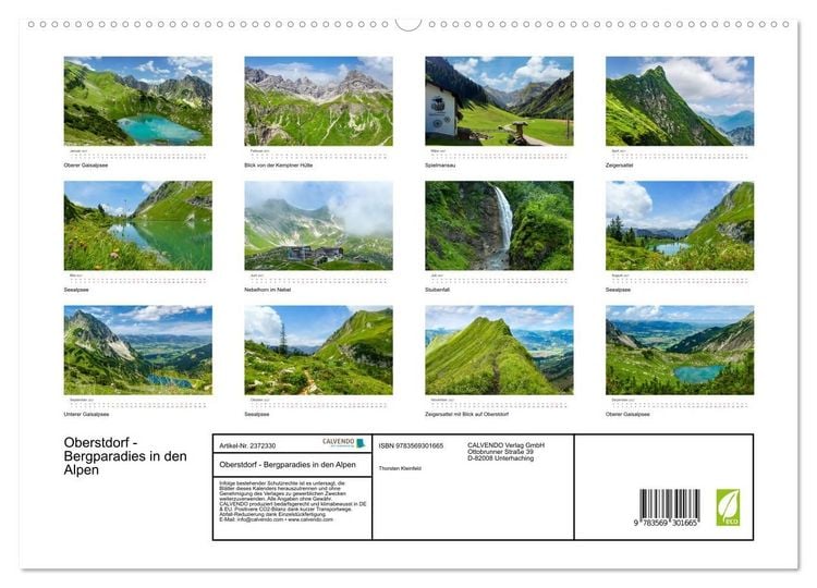 Produktbild: Oberstdorf - Bergparadies in den Alpen (hochwertiger Premium Wandkalender 2027 DIN A2 quer), Kunstdruck in Hochglanz