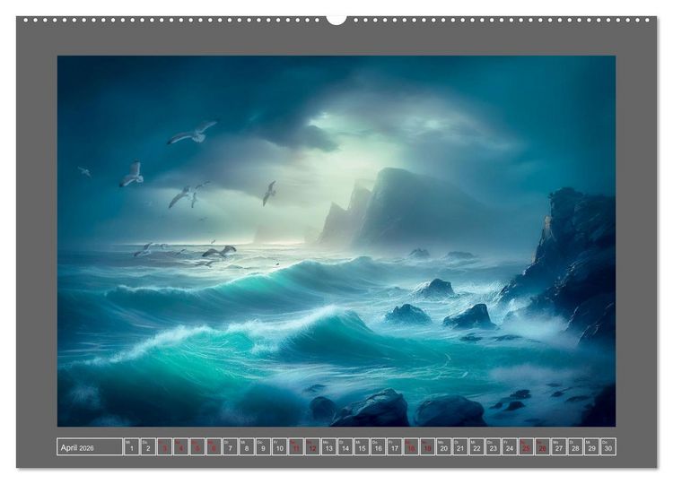 Produktbild: Tr&auml;umereien in Blau (hochwertiger Premium Wandkalender 2026 DIN A2 quer), Kunstdruck in Hochglanz