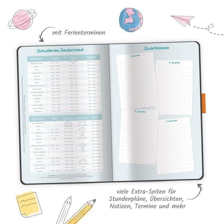 Produktbild: TR&Ouml;TSCH - Sch&uuml;lerkalender Specials mit Gummiband und Stifthalter Uni Black 26/27