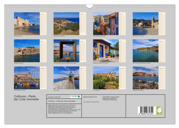 Produktbild: Collioure - Perle der Cote Vermeille (Wandkalender 2026 DIN A3 quer), CALVENDO Monatskalender