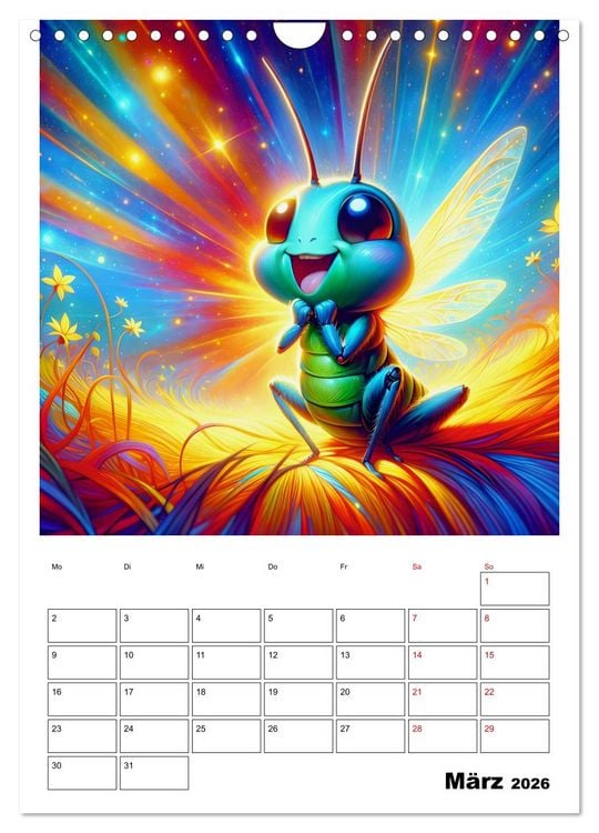 Produktbild: Heitere Insektenwelt (Wandkalender 2026 DIN A4 hoch), CALVENDO Monatskalender