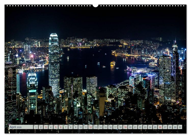 Produktbild: HONGKONG Skyline und Stadtleben (Wandkalender 2026 DIN A2 quer), CALVENDO Monatskalender