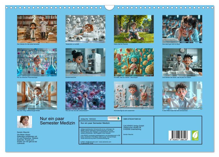 Produktbild: Nur ein paar Semester Medizin (Wandkalender 2026 DIN A3 quer), CALVENDO Monatskalender