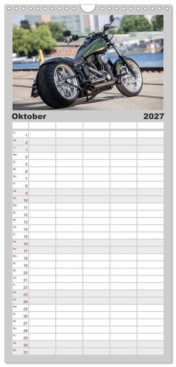 Produktbild: Familienplaner 2027 - Best of Custom- and Showbikes mit 5 Spalten (Wandkalender, 21 x 45 cm) CALVENDO