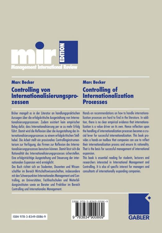 Produktbild: Controlling von Internationalisierungs-prozessen