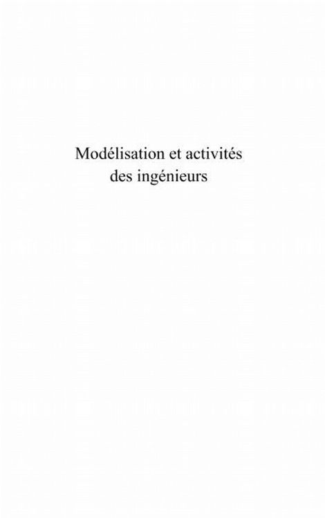 Produktbild: Modelisation et activites desingenieurs