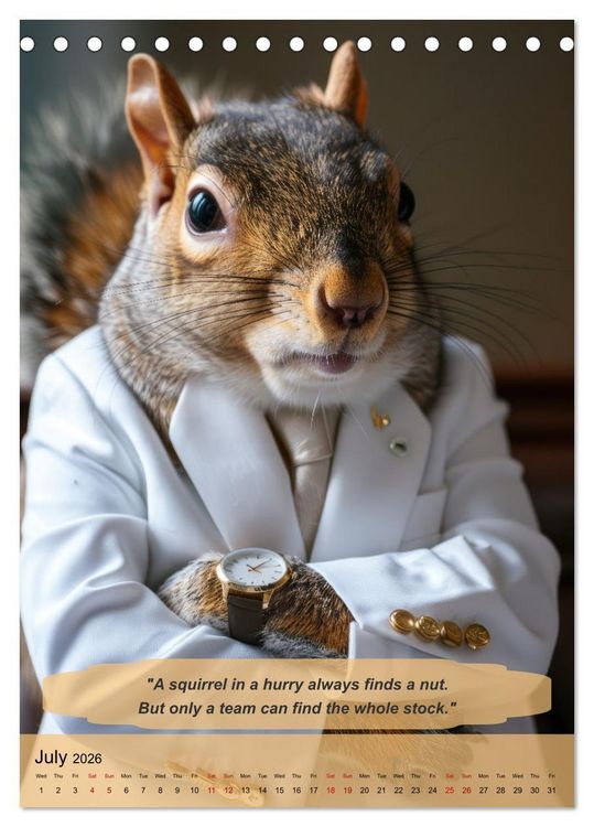 Produktbild: Funny manager wisdom from animals (Desk Calendar 2026 DIN A5 portrait), CALVENDO 12 Month DeskCalendar