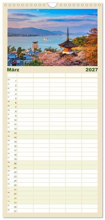 Produktbild: Familienplaner 2027 - Japan - Im Land der aufgehenden Sonne. mit 5 Spalten (Wandkalender, 21 x 45 cm) CALVENDO