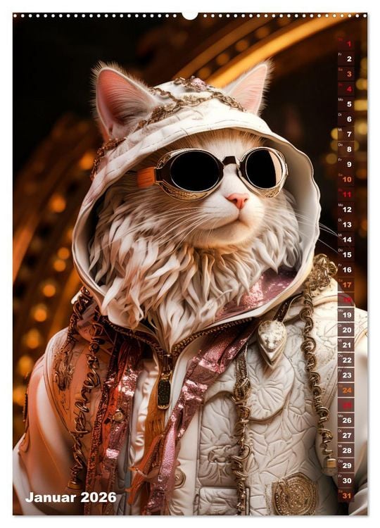 Produktbild: Stylische Katzen (hochwertiger Premium Wandkalender 2026 DIN A2 hoch), Kunstdruck in Hochglanz