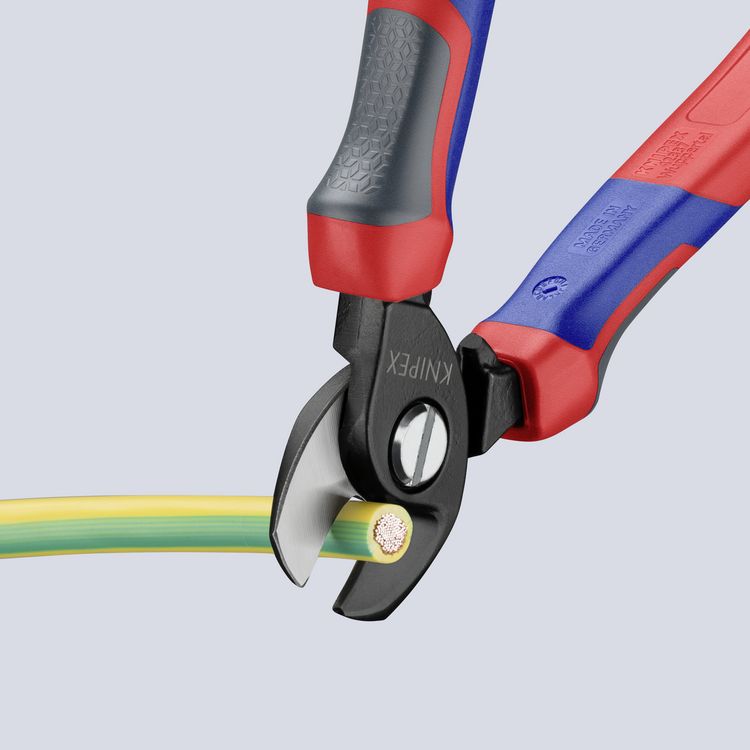 Produktbild: Knipex 95 12 165 Kabelschere Geeignet f&uuml;r (Abisoliertechnik) Alu- und Kupferkabel, ein- und mehrdr&auml;htig 15 mm 50 mm&sup2; 0