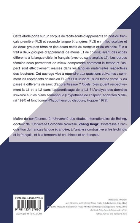 Produktbild: L&rsquo;acquisition des temps verbaux du pass&eacute; chez les apprenants chinois du fran&ccedil;ais langue &eacute;trang&egrave;re