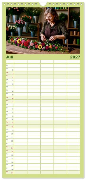 Produktbild: Familienplaner 2027 - Floristen und ihr Handwerk mit 5 Spalten (Wandkalender, 21 x 45 cm) CALVENDO