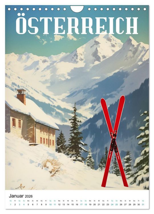 Produktbild: Reise in die 50er Jahre. Vintage Travel Poster. (Wandkalender 2026 DIN A4 hoch), CALVENDO Monatskalender