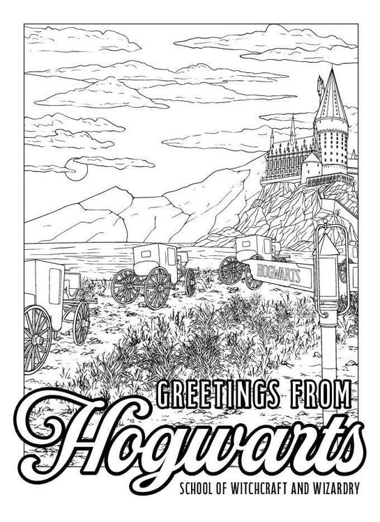 Produktbild: Harry Potter 20 Ausmal-Postkarten: Greetings from Hogwarts, Hogsmeade, and beyond!