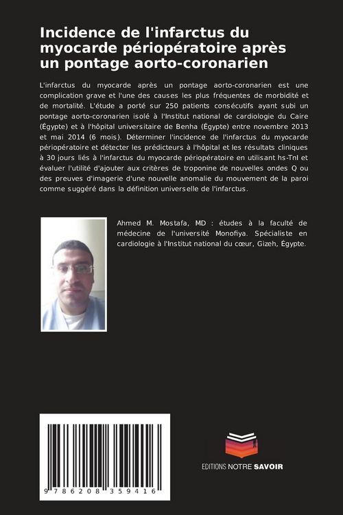 Produktbild: Incidence de l'infarctus du myocarde p&eacute;riop&eacute;ratoire apr&egrave;s un pontage aorto-coronarien