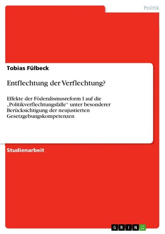 Produktbild: Entflechtung der Verflechtung?