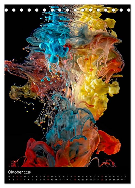 Produktbild: Experimentelle Fotografie Liquid Art (Tischkalender 2026 DIN A5 hoch), CALVENDO Monatskalender