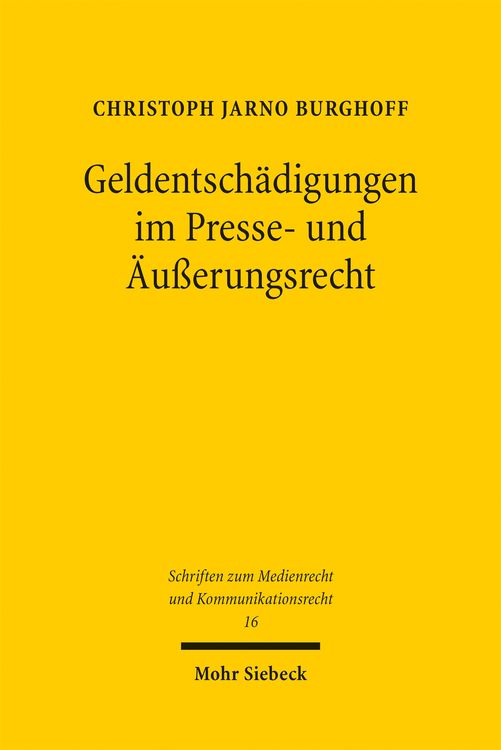 Produktbild: Geldentsch&auml;digungen im Presse- und &Auml;u&szlig;erungsrecht