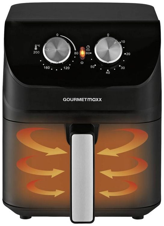 Produktbild: GourmetMaxx 14578 Hei&szlig;luft-Fritteuse 4l 1400W Cool-Touch-Geh&auml;use Schwarz