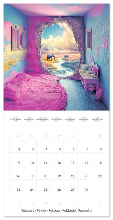 Produktbild: Animals in unreal rooms - Dreamlike Illusions (Wall Calendar 2026 12 &times; 12 Inch) CALVENDO 12 Month Wall Calendar