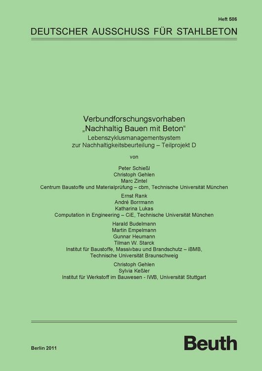 Produktbild: Verbundforschungsvorhaben "Nachhaltig Bauen mit Beton"