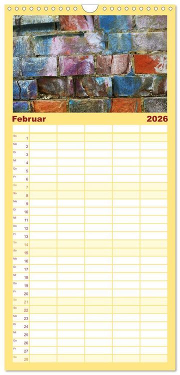 Produktbild: Familienplaner 2026 - MAUER(N)spalten mit 5 Spalten (Wandkalender, 21 x 45 cm) CALVENDO