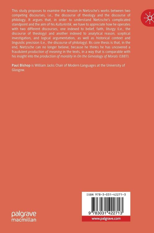 Produktbild: Discourses of Philology and Theology in Nietzsche