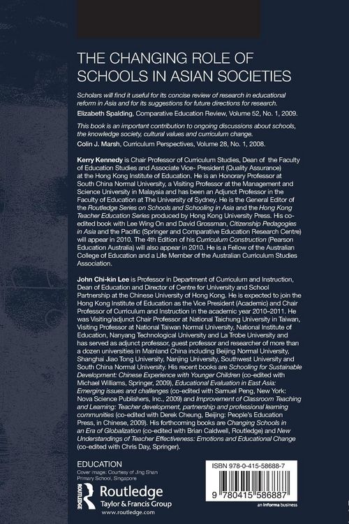 Produktbild: The Changing Role of Schools in Asian Societies