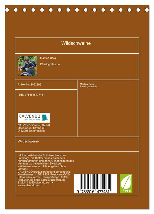 Produktbild: Wildschweine (Tischkalender 2026 DIN A5 hoch), CALVENDO Monatskalender