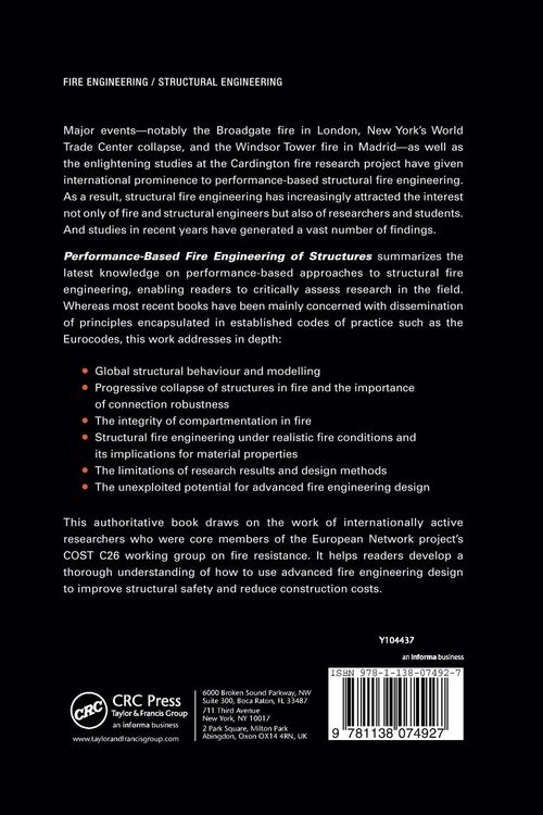 Produktbild: Performance-Based Fire Engineering of Structures