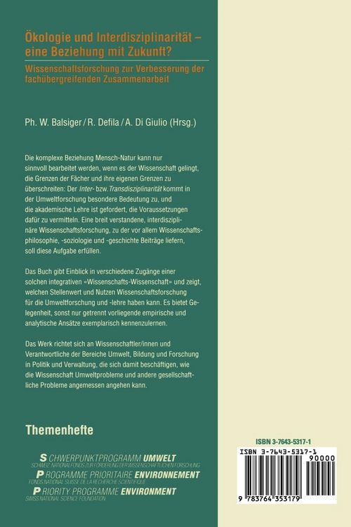 Produktbild: &Ouml;kologie und Interdisziplinarit&auml;t &mdash; eine Beziehung mit Zukunft?