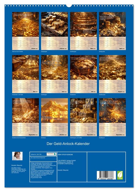 Produktbild: Der Geld-Anlock-Kalender (hochwertiger Premium Wandkalender 2026 DIN A2 hoch), Kunstdruck in Hochglanz