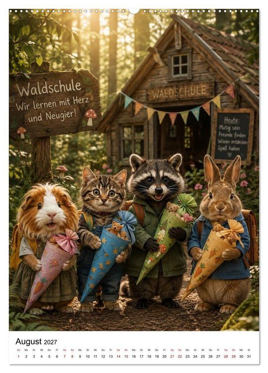 Produktbild: Cozy Friends - Kleine Kuschelhelden (Wandkalender 2027 DIN A2 hoch), CALVENDO Monatskalender