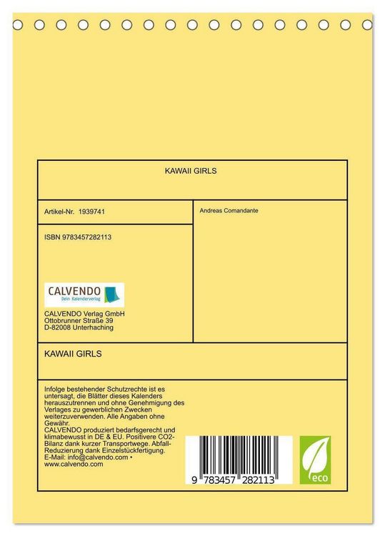 Produktbild: KAWAII GIRLS (Tischkalender 2026 DIN A5 hoch), CALVENDO Monatskalender