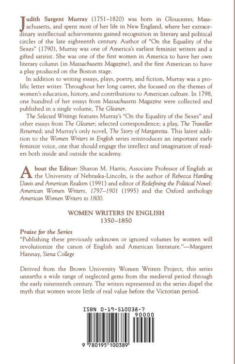 Produktbild: Selected Writings of Judith Sargent Murray