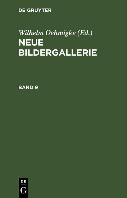 Produktbild: Neue Bildergallerie. Band 9