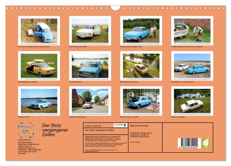 Produktbild: Der Stolz vergangener Zeiten (Wandkalender 2027 DIN A3 quer), CALVENDO Monatskalender