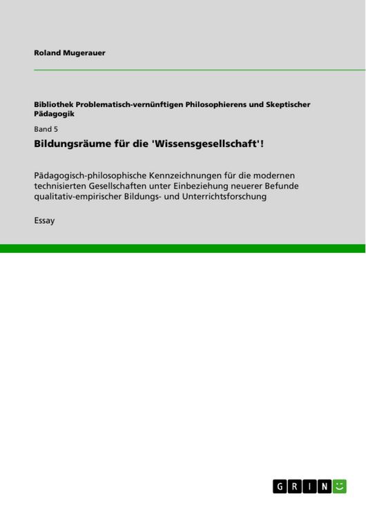 Produktbild: Bildungsr&auml;ume f&uuml;r die 'Wissensgesellschaft'!