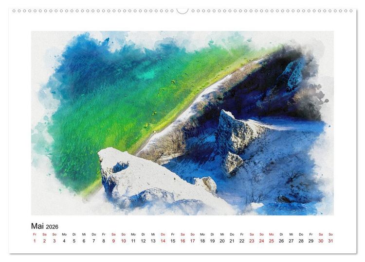 Produktbild: Ostsee Aquarelle (Wandkalender 2026 DIN A2 quer), CALVENDO Monatskalender