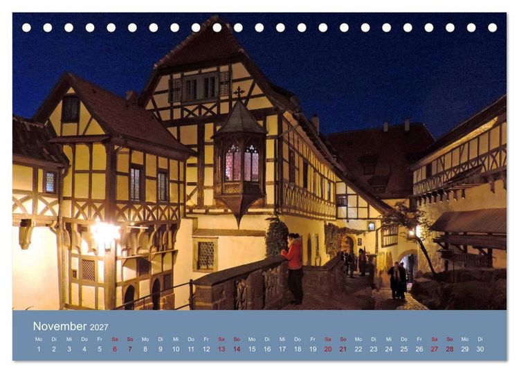Produktbild: Die Wartburg - Weltkulturerbe im Herzen Deutschlands (Tischkalender 2027 DIN A5 quer), CALVENDO Monatskalender