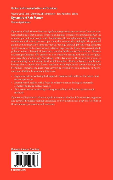 Produktbild: Dynamics of Soft Matter