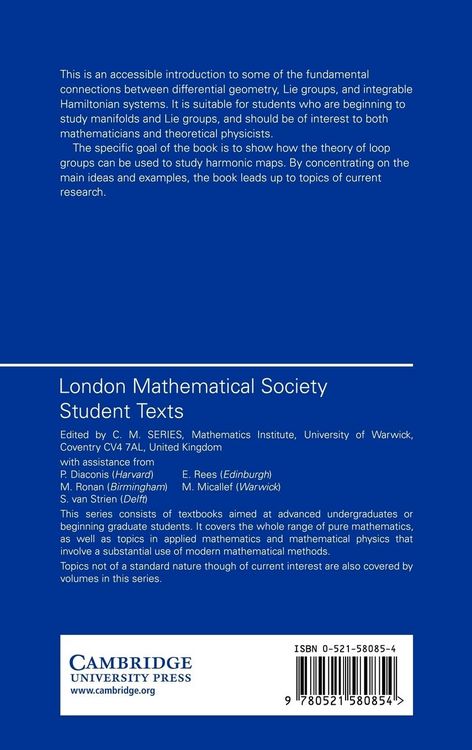 Produktbild: Harmonic Maps, Loop Groups, and Integrable Systems