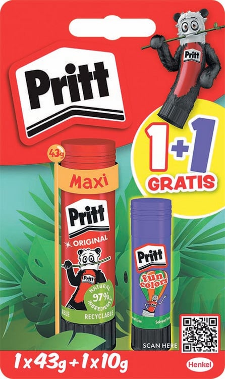 Produktbild: Pritt BTS Designstifte, Klebestifte 143g + 110 g, Blisterkarte