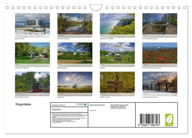 Produktbild: R&uuml;genliebe (Wandkalender 2026 DIN A4 quer), CALVENDO Monatskalender